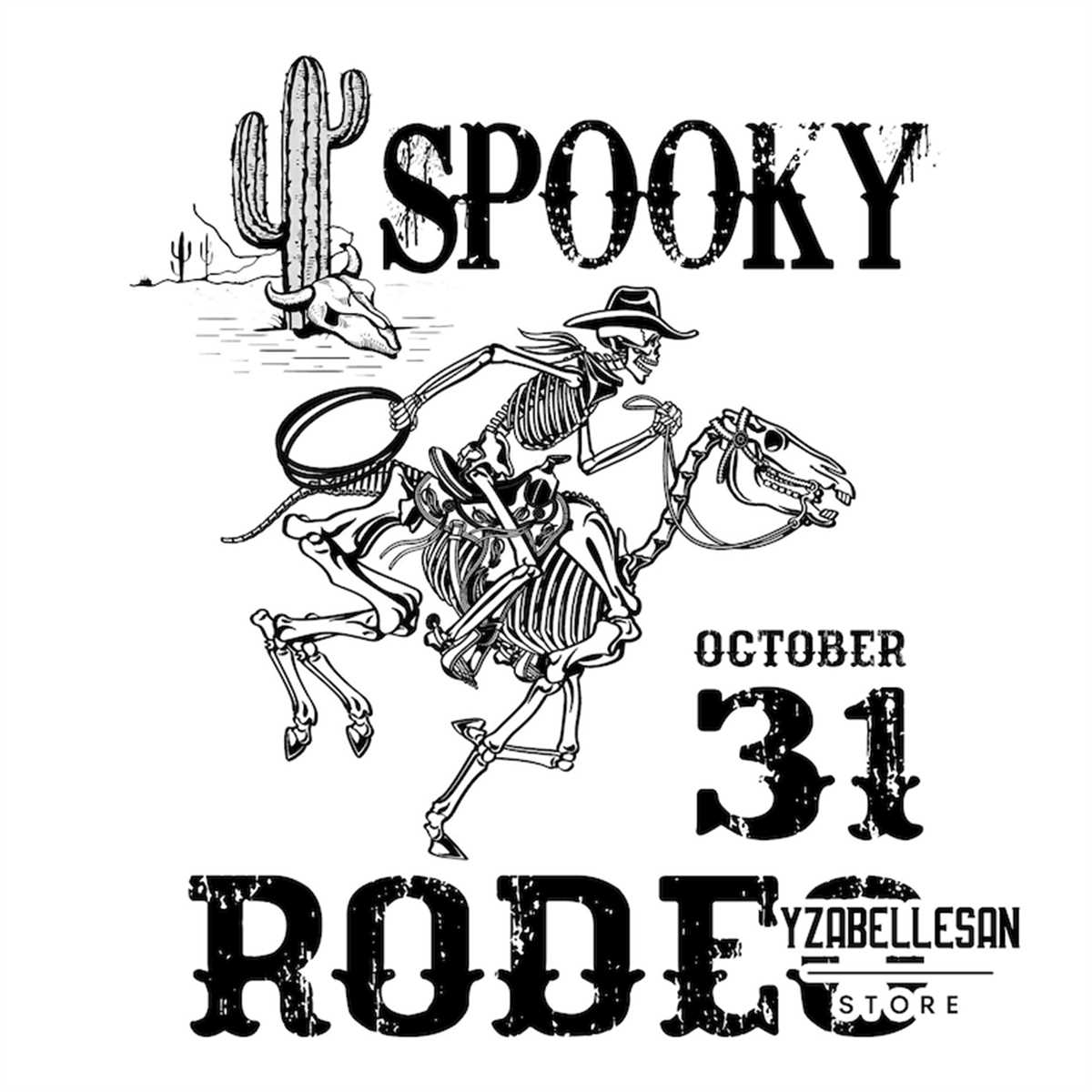 Spooky Rodeo October 31 png, Cowboy Skeleton png, Western Ha | Inspire ...