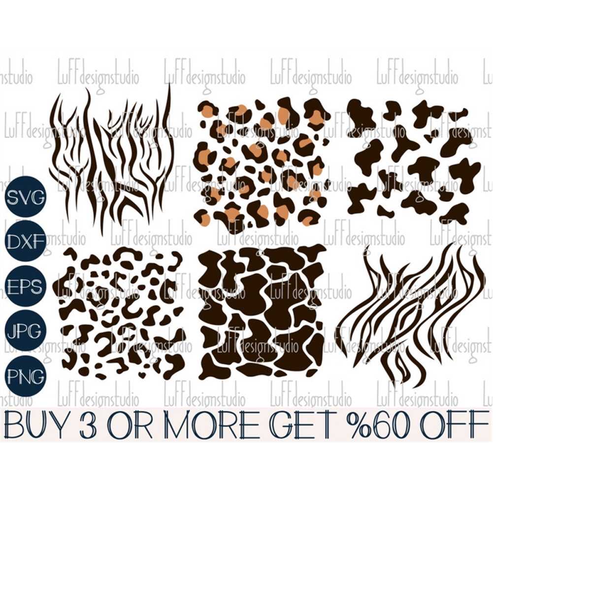 Cheetah Print SVG, Leopard Pattern SVG, Cow Pattern SVG, Zeb - Inspire