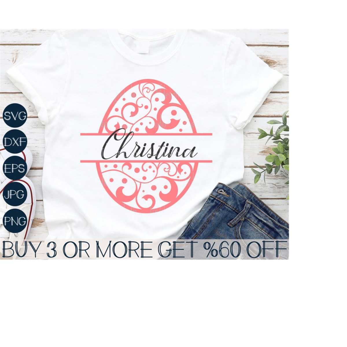 Easter SVG, Easter Egg Frame SVG, Split Easter Name Frame SV - Inspire ...