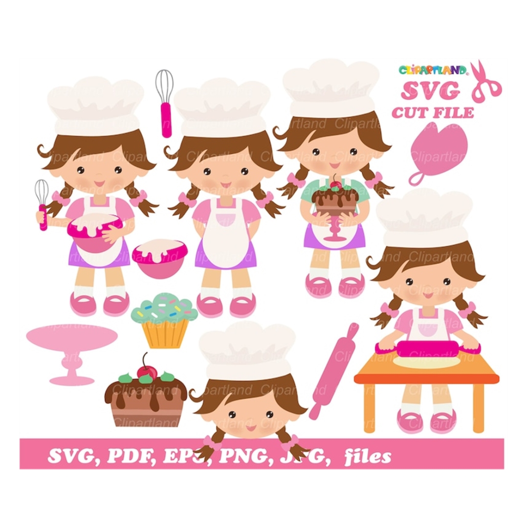 INSTANT Download. Baking girl svg cut files. B_1. Personal a | Inspire ...