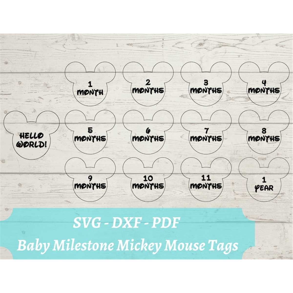 Baby Milestone Mickey SVG Laser Cut File, Download Digital F - Inspire ...