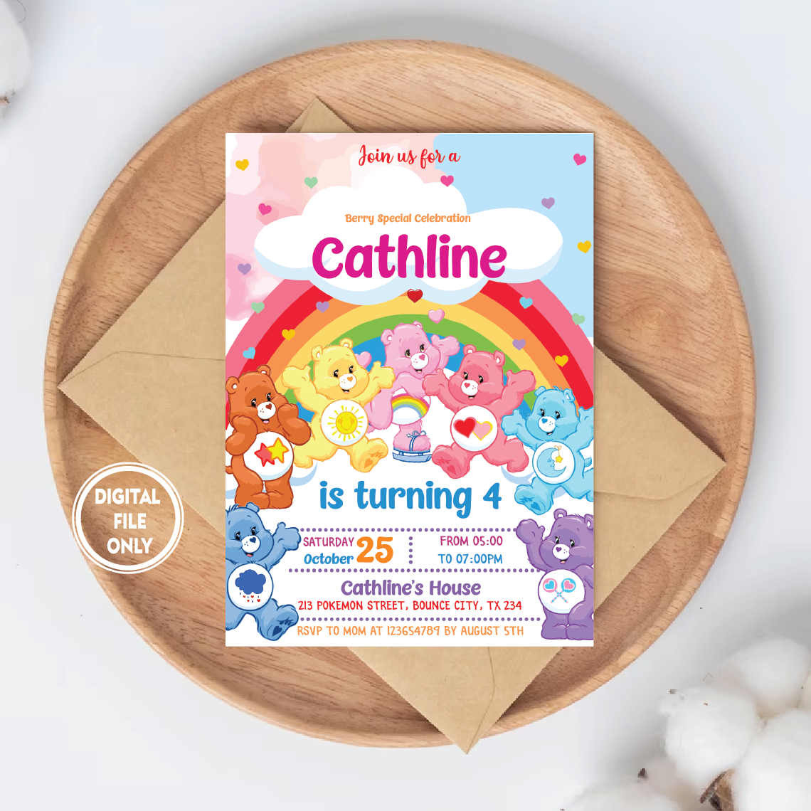 personalized-file-care-bear-invitation-birthday-party-invita-inspire-uplift for Care Bears Invitations Free Printable Personalized File Care Bear Invitation Birthday Party Invita | Inspire Uplift for Care Bears Invitations Free Printable