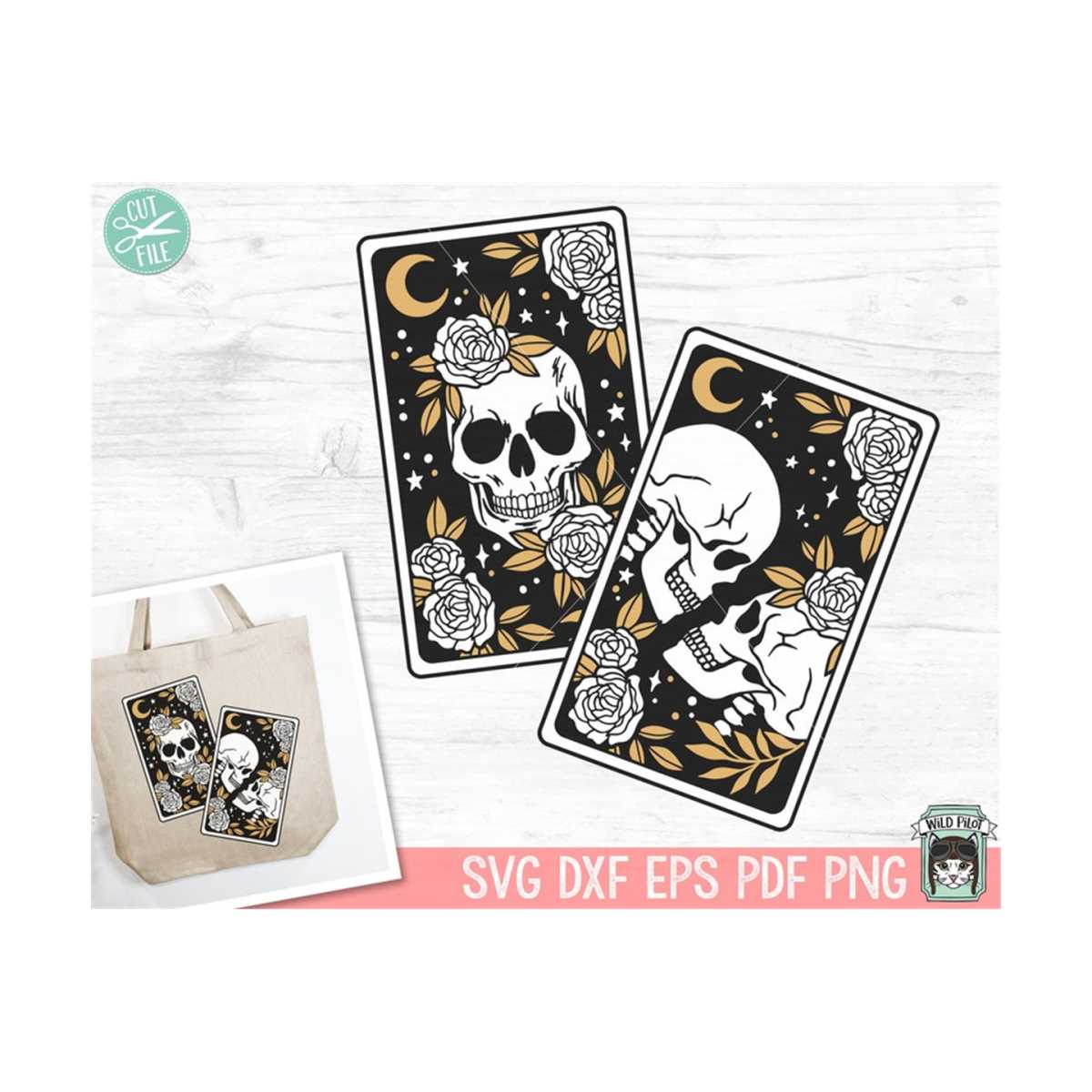 Tarot Card Skull svg, Floral Skull Tarot svg file, Death Tar - Inspire
