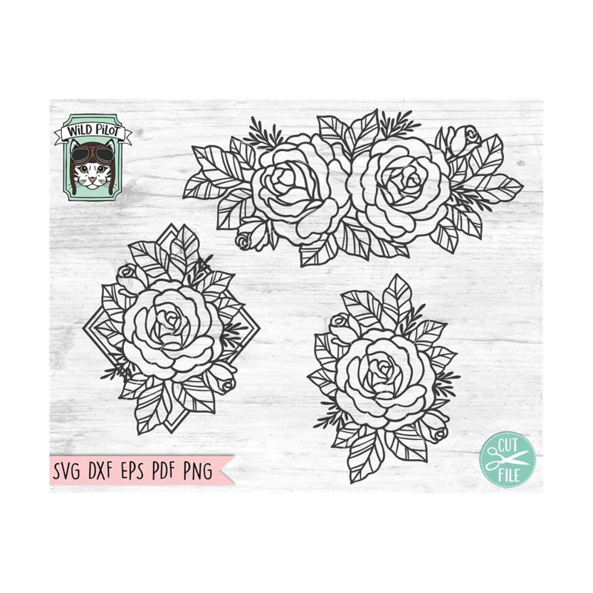 Rose SVG, Flower Border svg, Rose Border svg, Rose cut file, - Inspire
