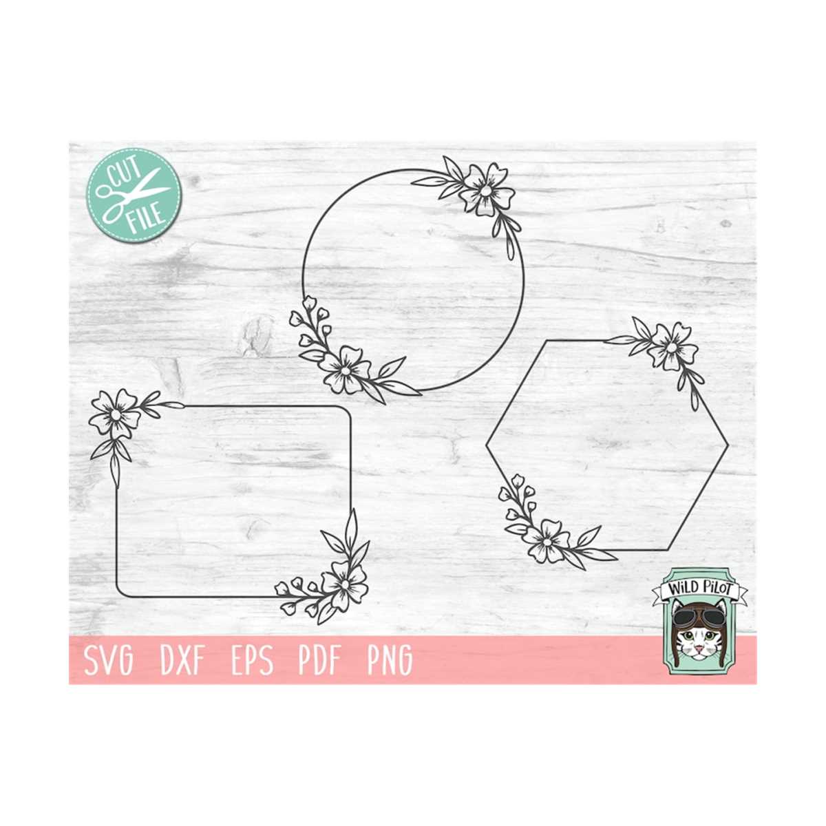 Flower Frame SVG file, Monogram Frame, Flower Border SVG, Fl - Inspire