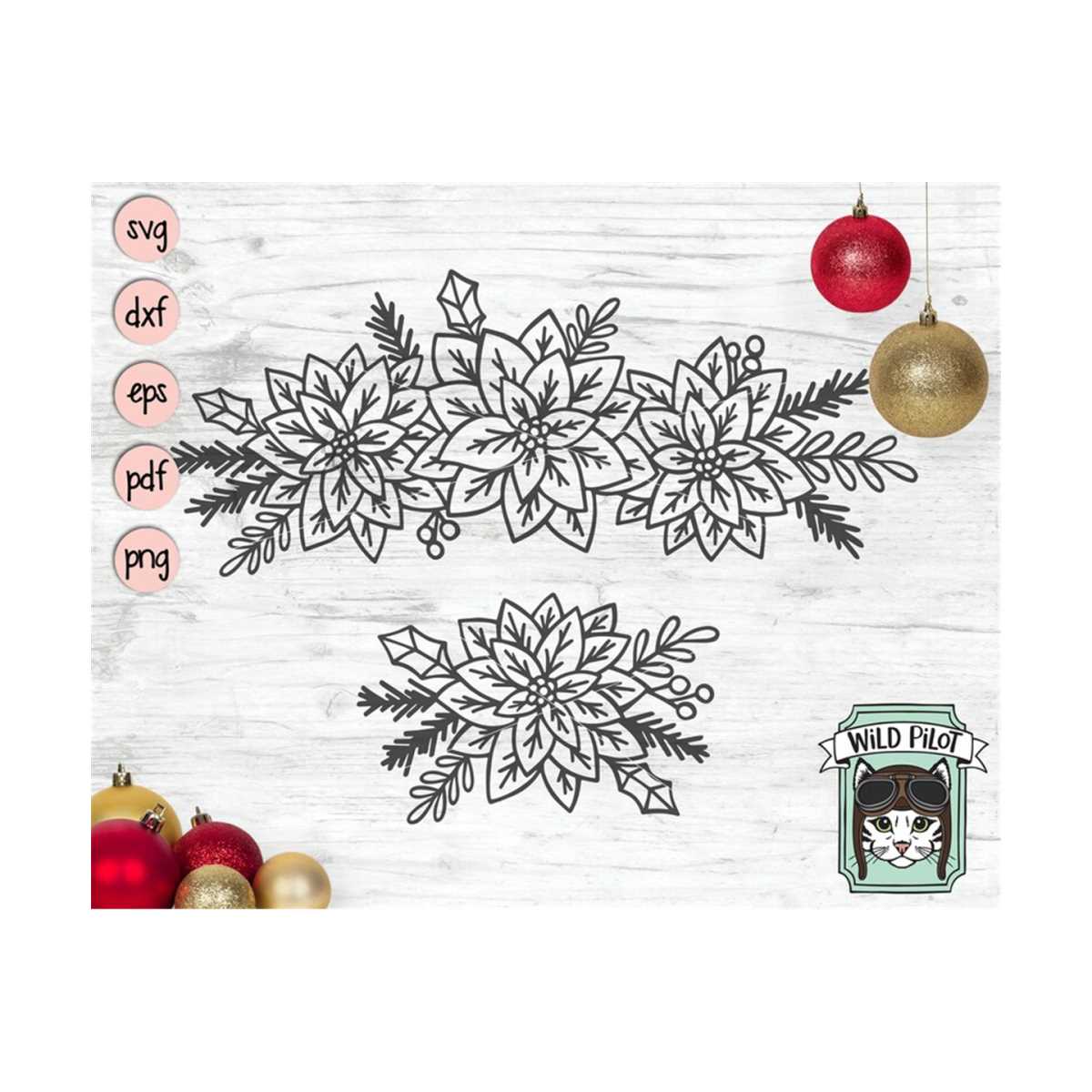 Poinsettia SVG file, Poinsettia cut file, Christmas svg, Chr Inspire