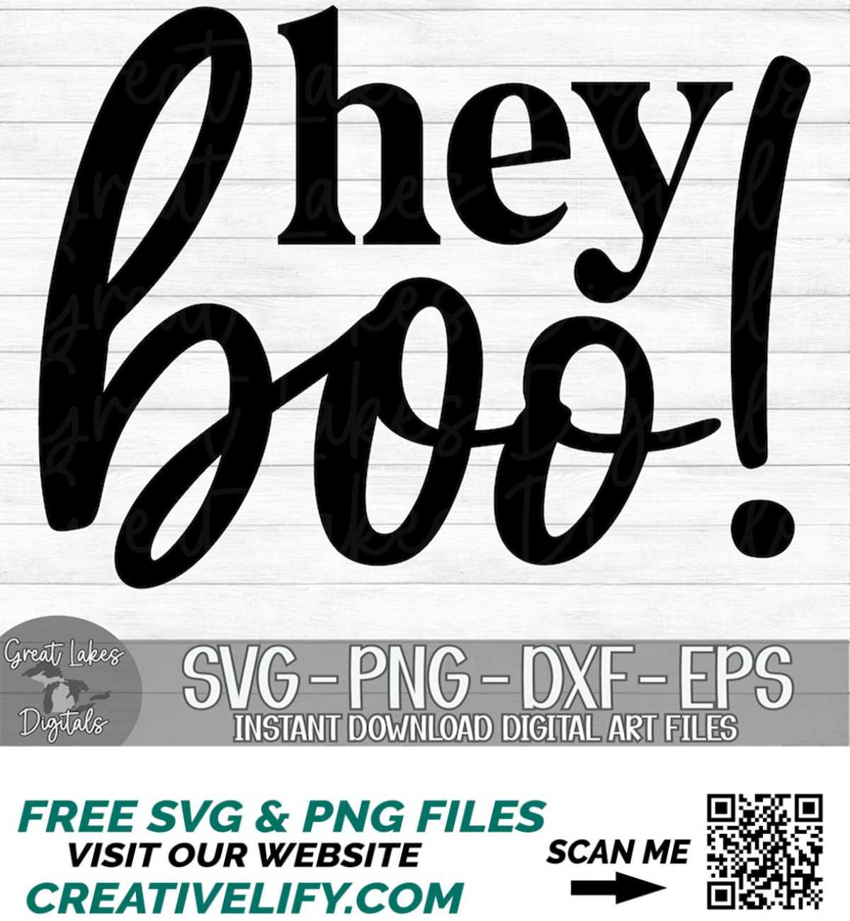 Hey Boo - Instant Digital Download - svg, png, dxf, and eps - Inspire
