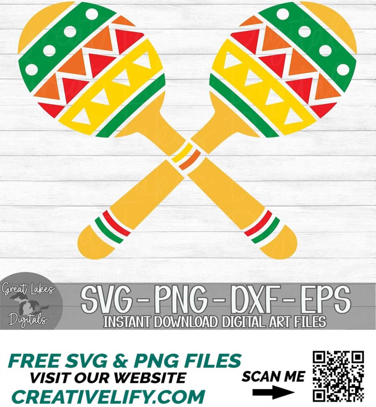 Maracas - Instant Digital Download - svg, png, dxf, and eps - Inspire