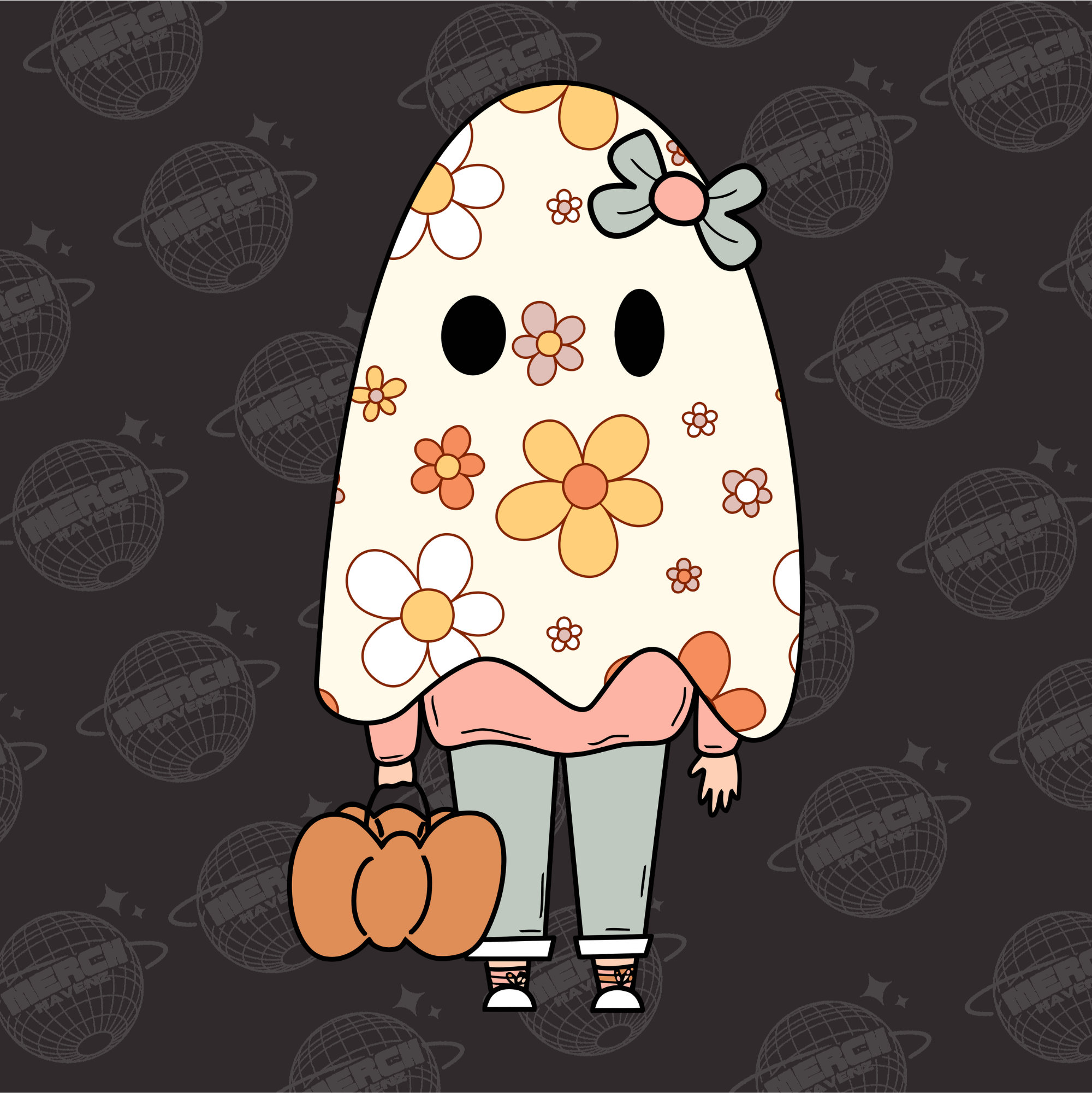 Halloween PNG, Ghost png, Cute Ghost Png, Ghost png, Retro p - Inspire ...