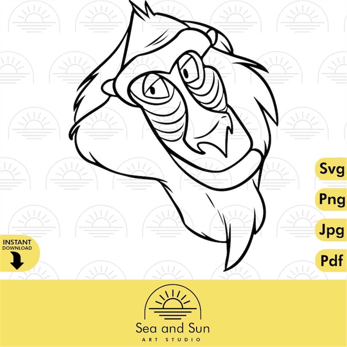 Lion King Vector Svg, Rafiki Disneyland Ears Svg, Png The L | Inspire ...