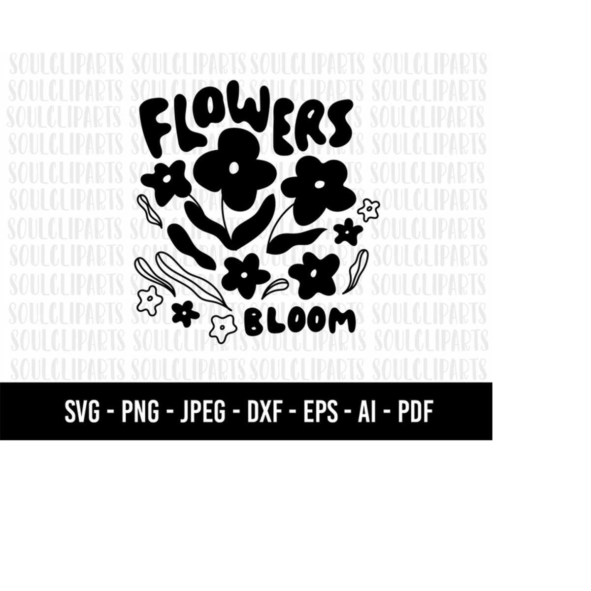 COD592 Flowers bloom svg/Line Art Svg/Minimalist Svg/Flower Inspire Uplift