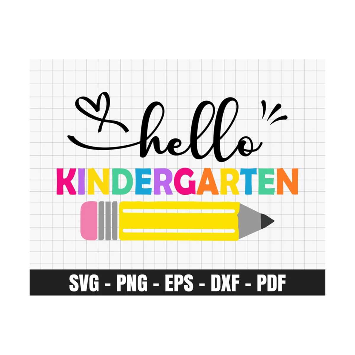 Hello Kindergarten Svg Png Cut File For Cricut, Digital Down - Inspire ...