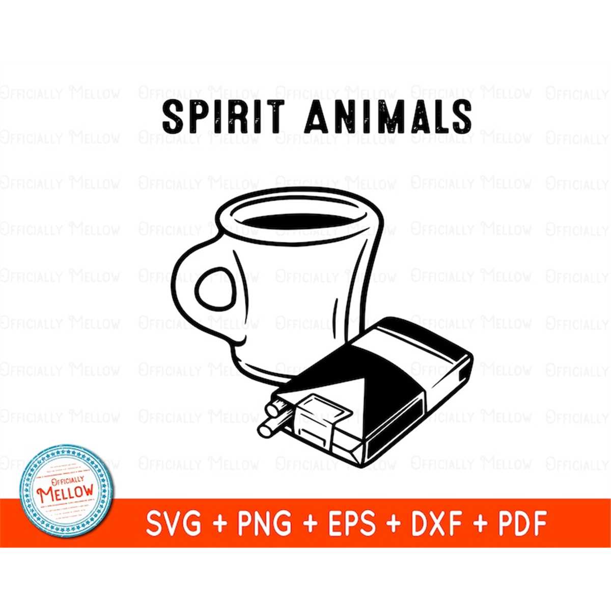 Coffee and cigarettes pack spirit animal T Shirt SVG, spirit Inspire