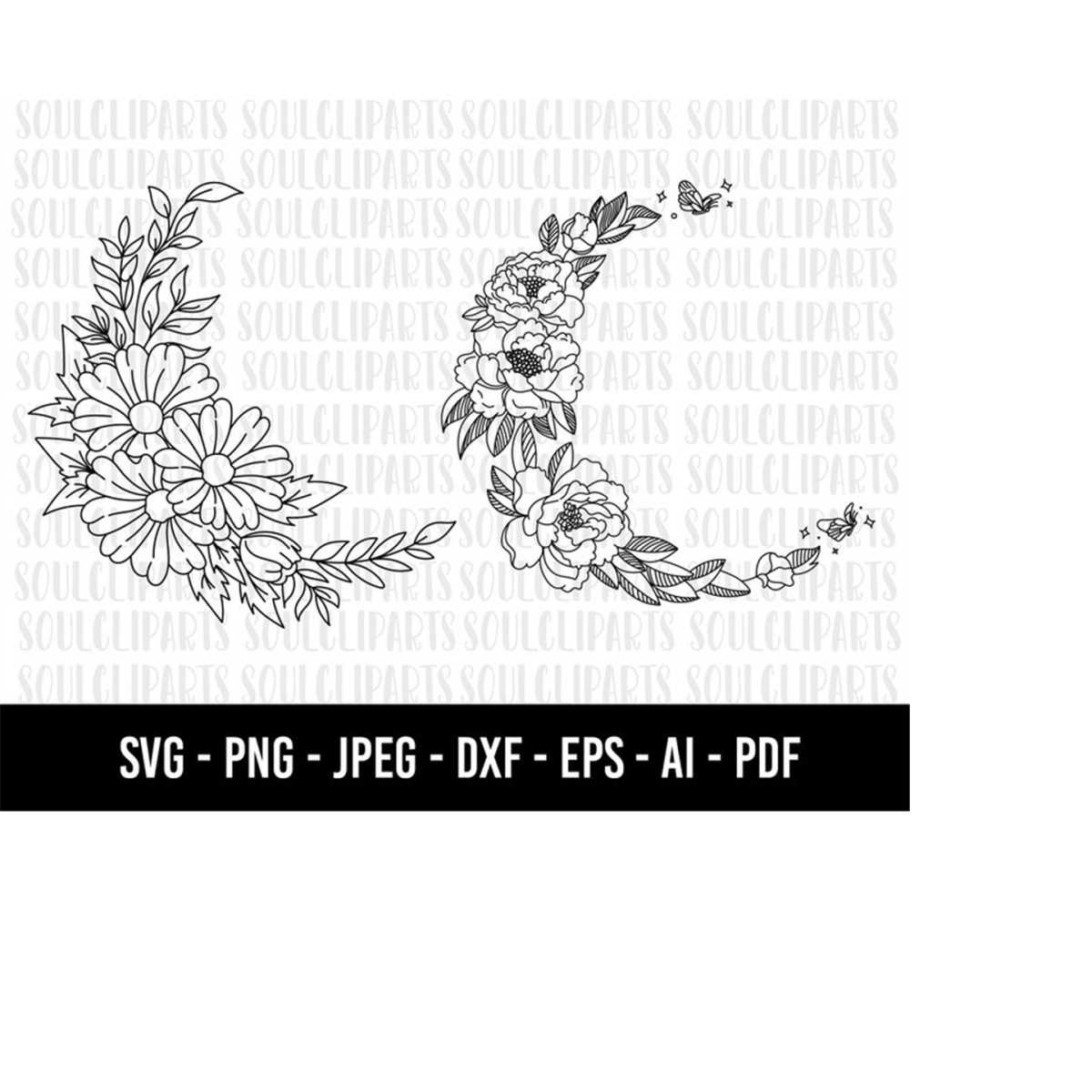 COD181Moon child quote svg/Flowers Moon svg clipart/Celesti Inspire