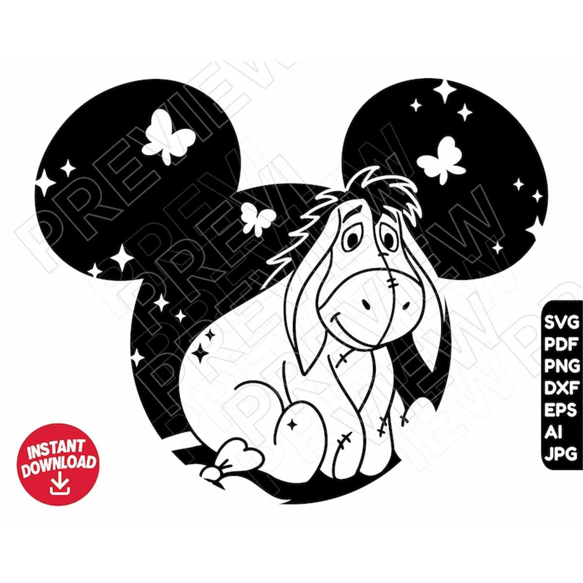 Eyeore Dxf Eeyore SVG Winnie Pooh dxf clipart png , cut file outline si - Inspire ...