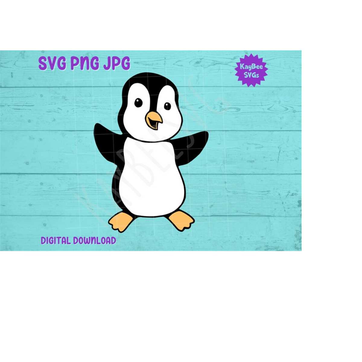 Cute Penguin SVG PNG JPG Clipart Digital Cut File Download f - Inspire