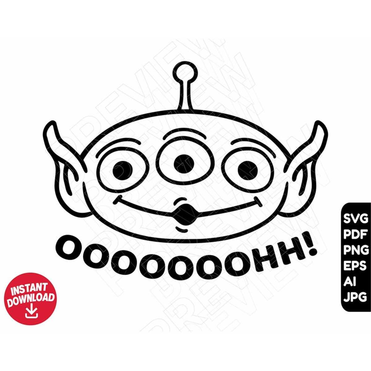 Alien SVG Toy Story png clipart , cut file outline silhouett - Inspire ...