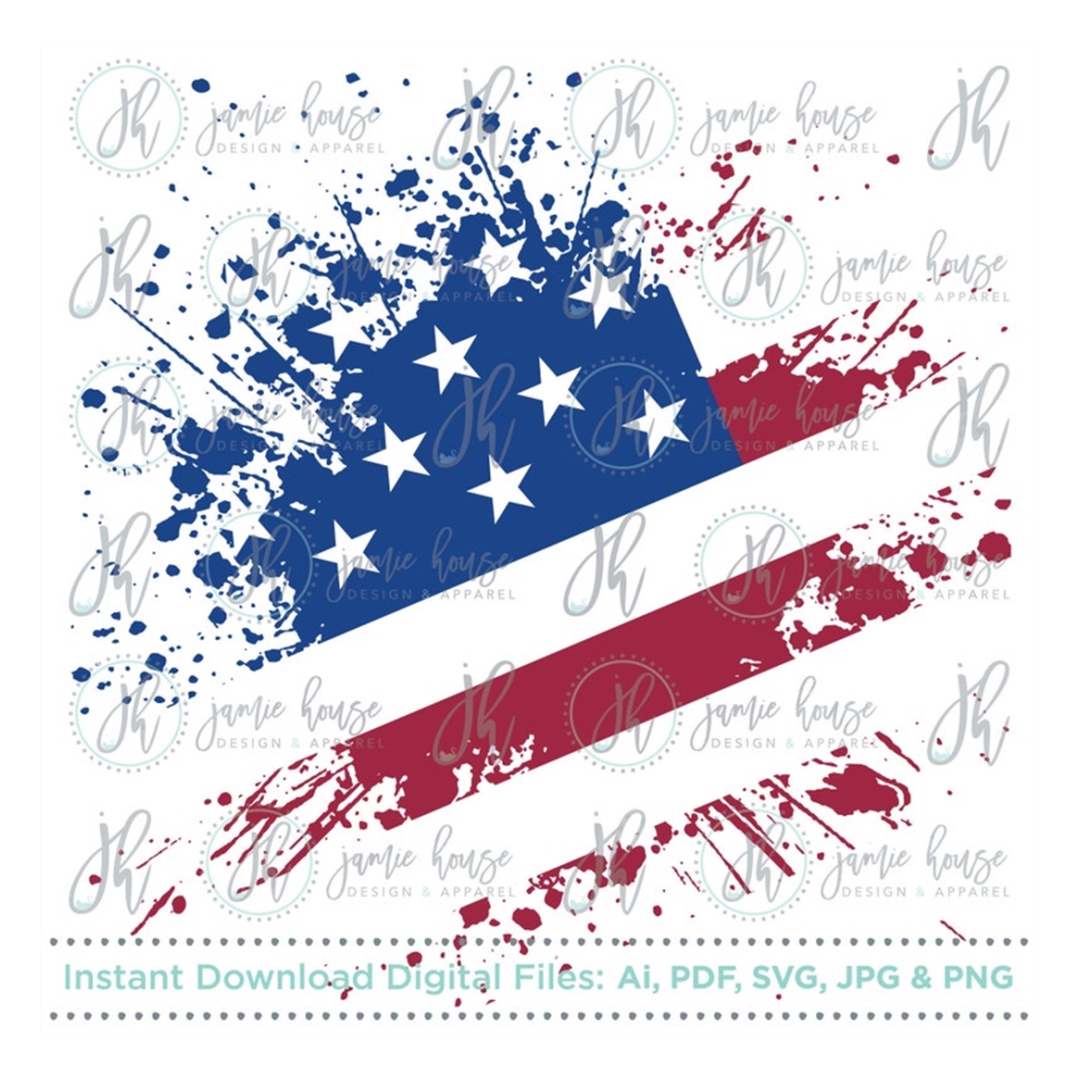 Grunge American Flag SVG Cut File (Distressed American Flag, - Inspire