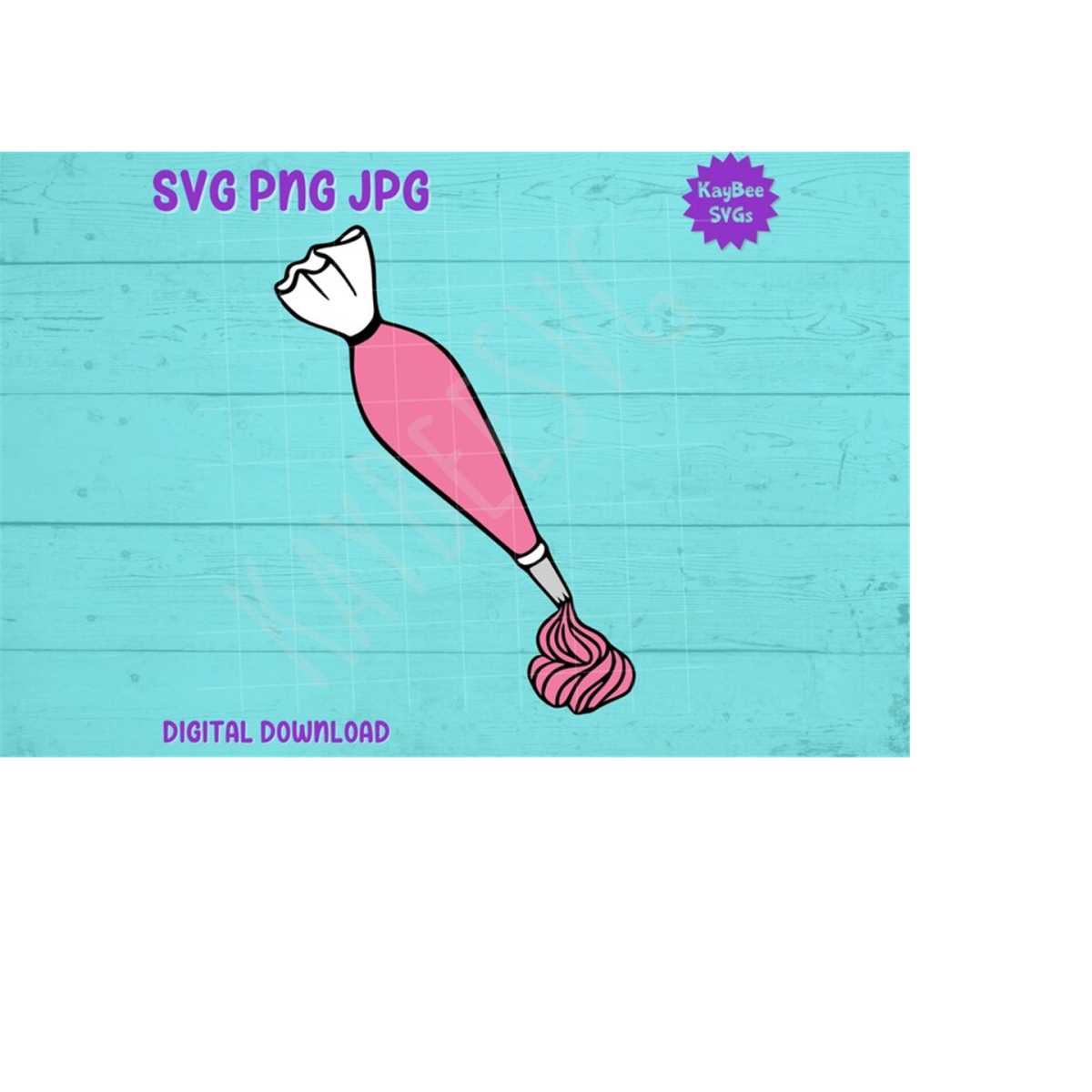 Cake Piping Bag SVG PNG Jpg Clipart Digital Cut File Printab Inspire