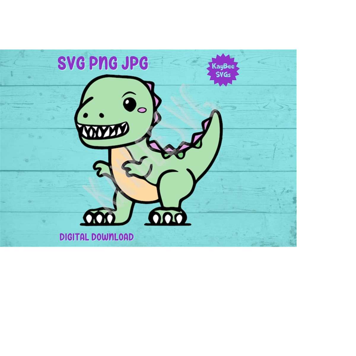 Kawaii Cute T-Rex Dinosaur SVG PNG JPG Clipart Digital Cut F - Inspire ...