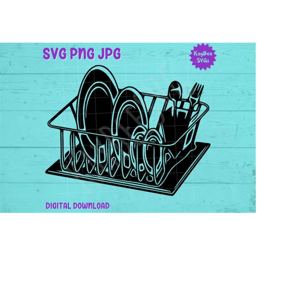 Dish Drying Rack Drainer SVG PNG Jpg Clipart Digital Cut Fil - Inspire ...