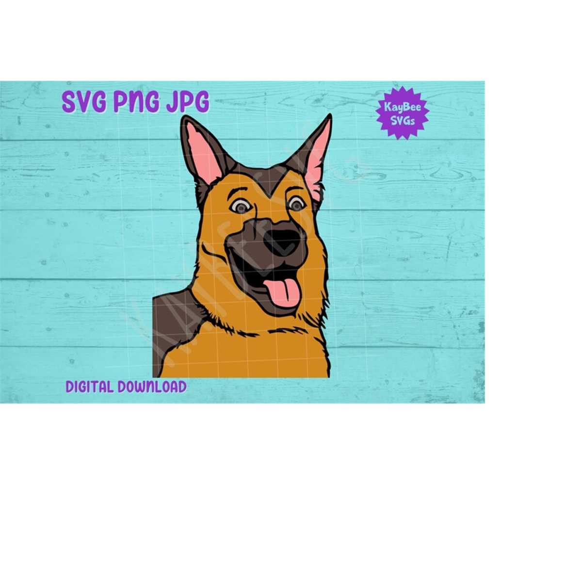 German Shepherd Dog SVG PNG JPG Clipart Digital Cut File Dow Inspire