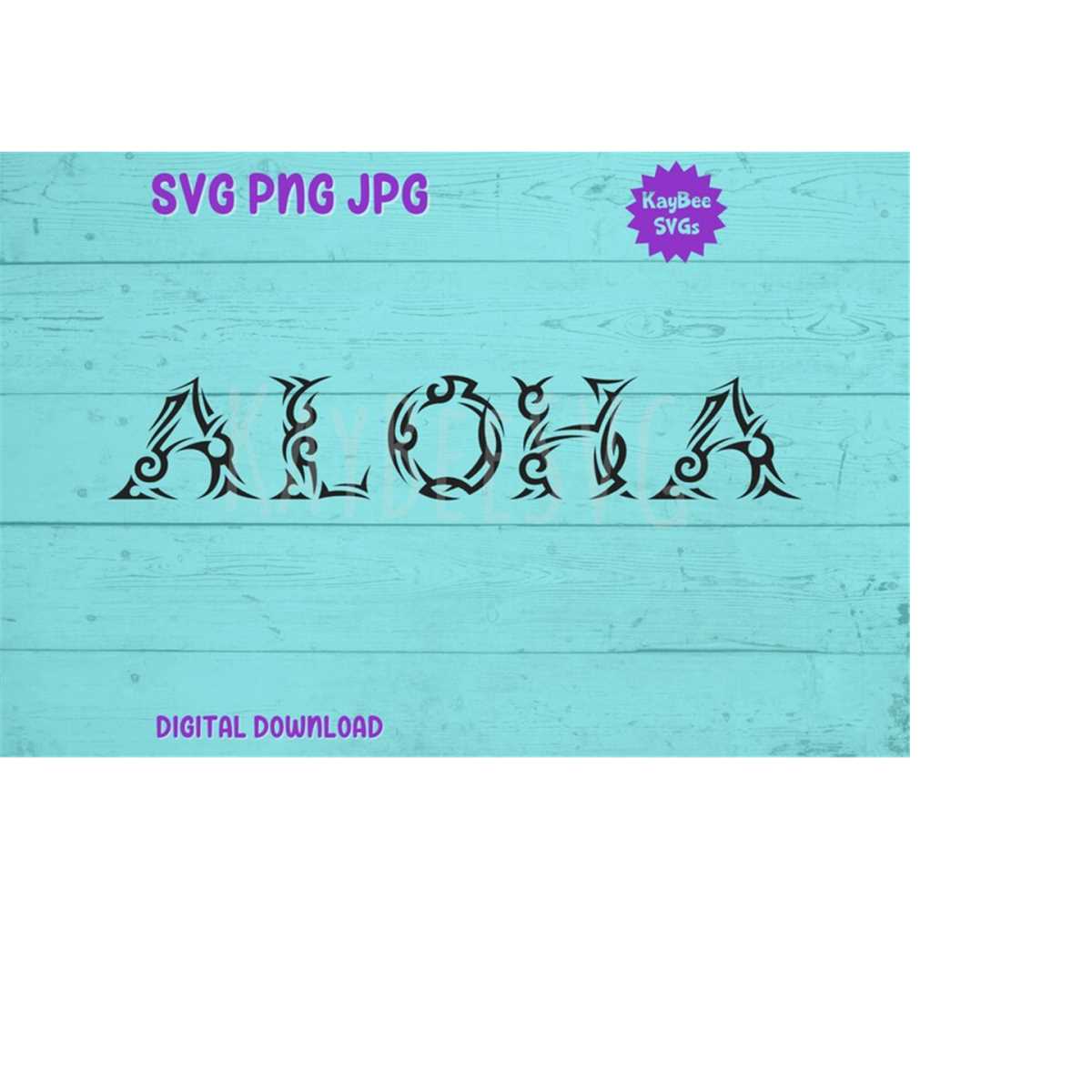 Aloha SVG PNG JPG Clipart Digital Cut File Download for Cric - Inspire