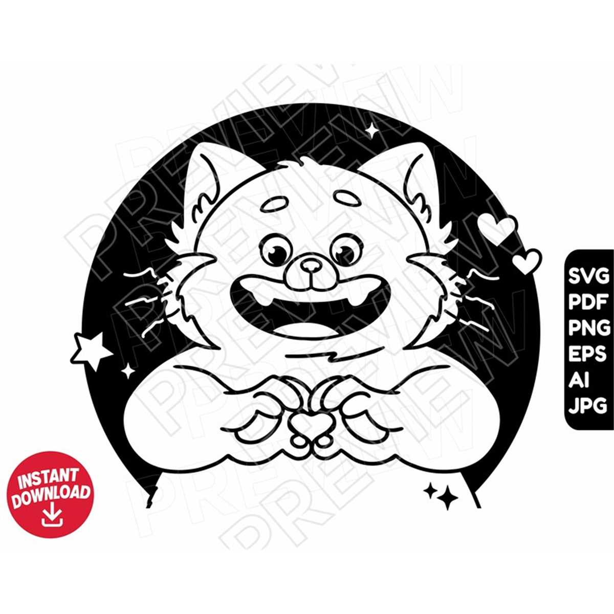 Turning Red SVG Mei lee png red panda clipart , cut file out - Inspire