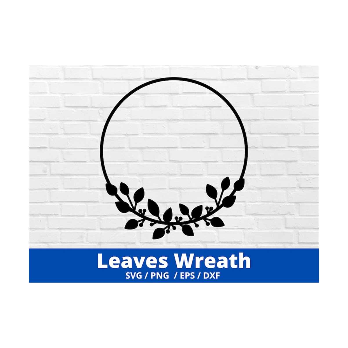Leaves Wreath SVG cut file,Flourish Svg for Cricut & Silhoue Inspire