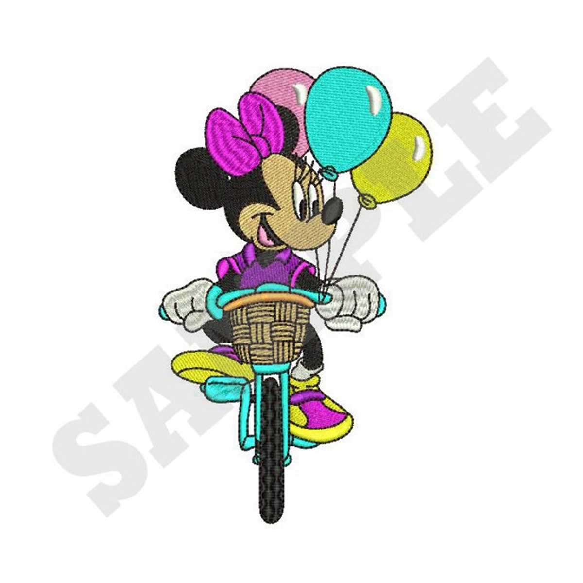 Minnie Mouse Bicycle Machine Embroidery Design | Inspire Uplift