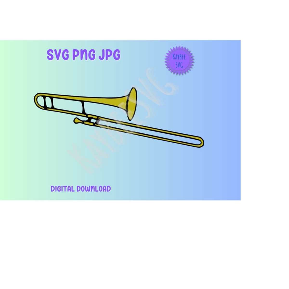Trombone SVG PNG JPG Clipart Digital Cut File Download for C Inspire