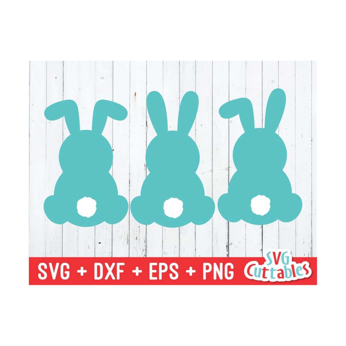 Three Easter Bunnies SVG - Easter Bunny Cut File - svg - eps - Inspire ...