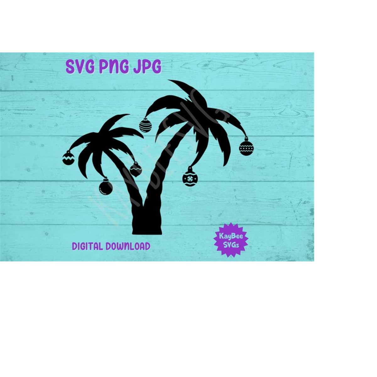 Christmas Palm Tree SVG PNG JPG Clipart Digital Cut File Dow - Inspire ...
