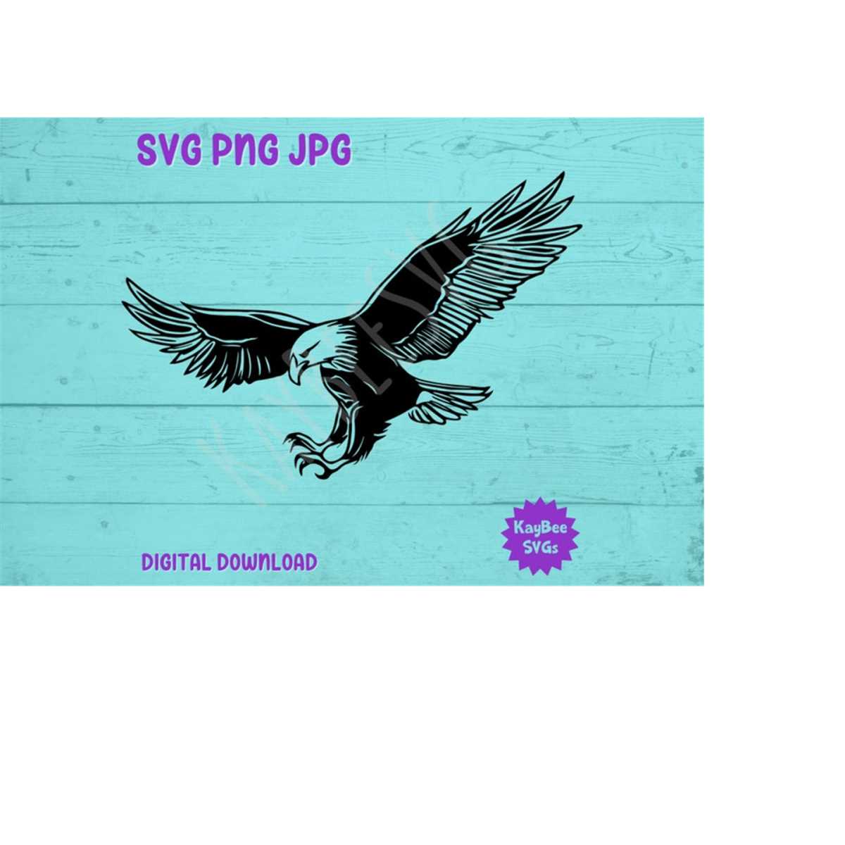 Bald Eagle Flying SVG PNG JPG Clipart Digital Cut File Downl | Inspire ...