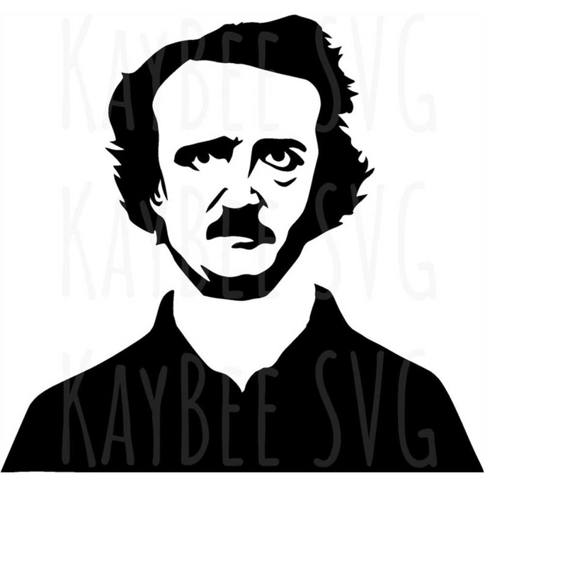 Edgar Allan Poe SVG PNG JPG Clipart Digital Cut File Downloa - Inspire ...