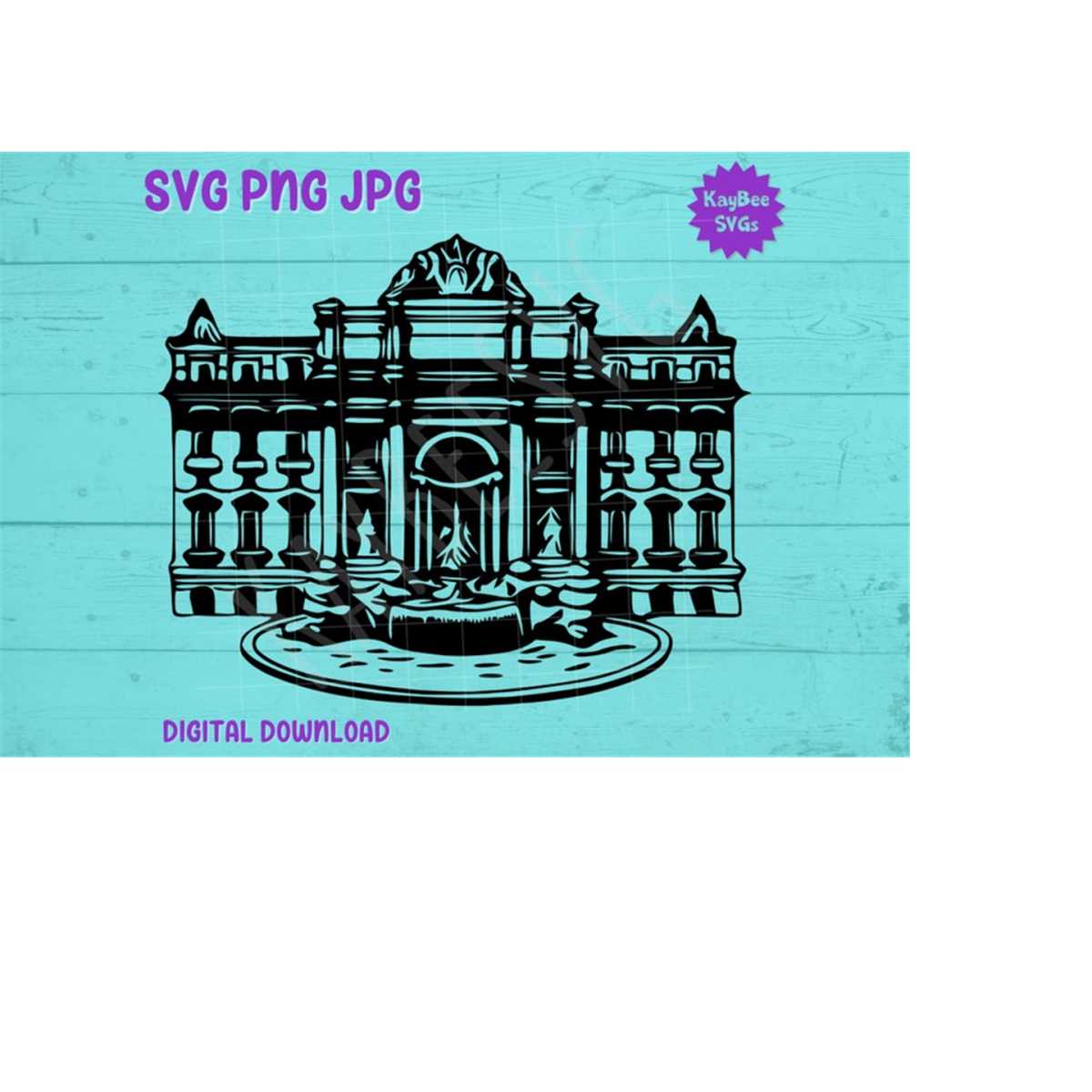 Trevi Fountain Rome SVG PNG JPG