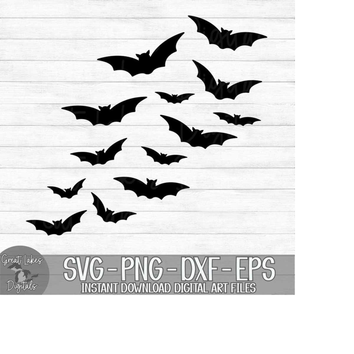 Bat Swarm Instant Digital Download svg, png, dxf, and ep Inspire