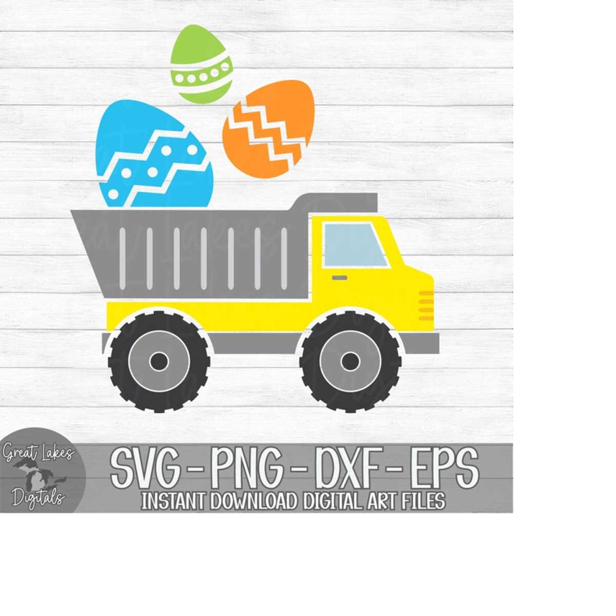 Easter Dump Truck Instant Digital Download svg, png, dxf Inspire