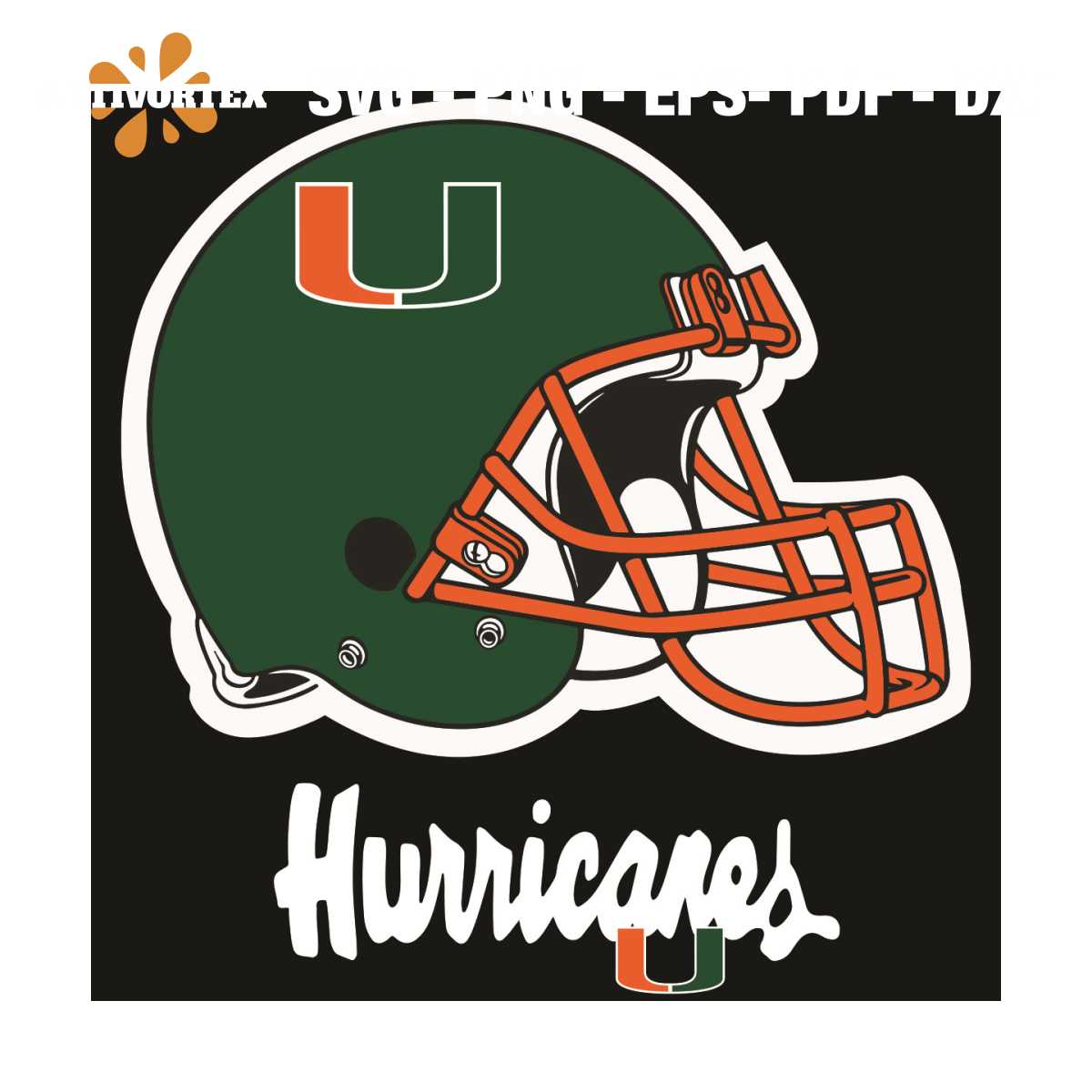 Logo Miami Hurricanes Helmet Svg, Sport Svg, Helmet Svg, Mia Inspire