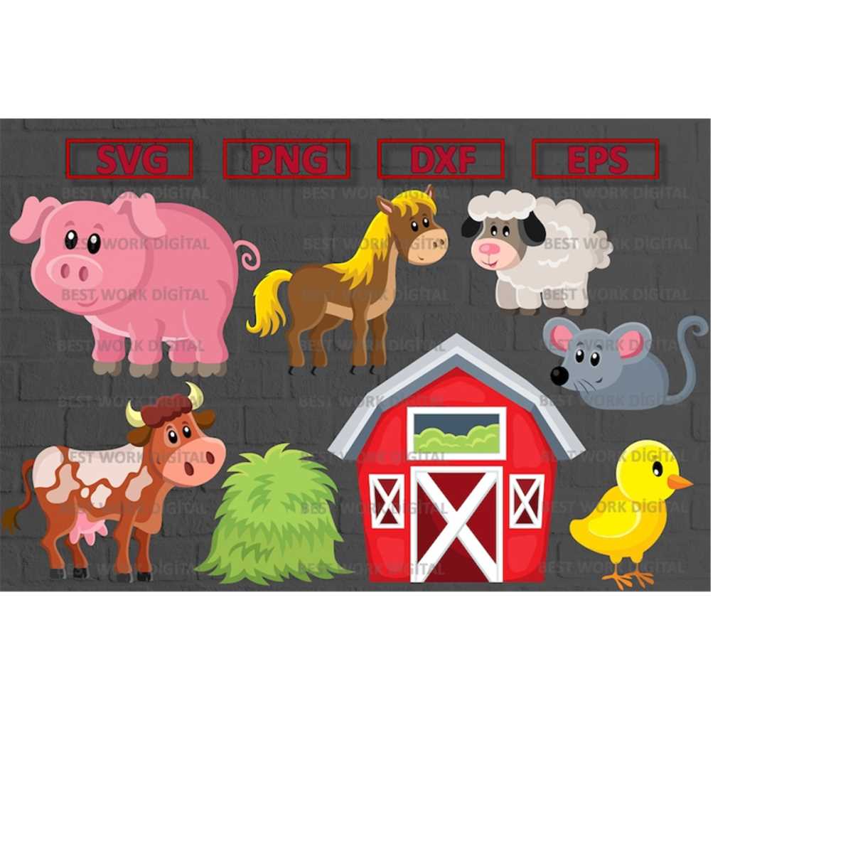 Farm Animal SVG,Animal Cut File,Bundle,Layered,Birthday Svg, - Inspire