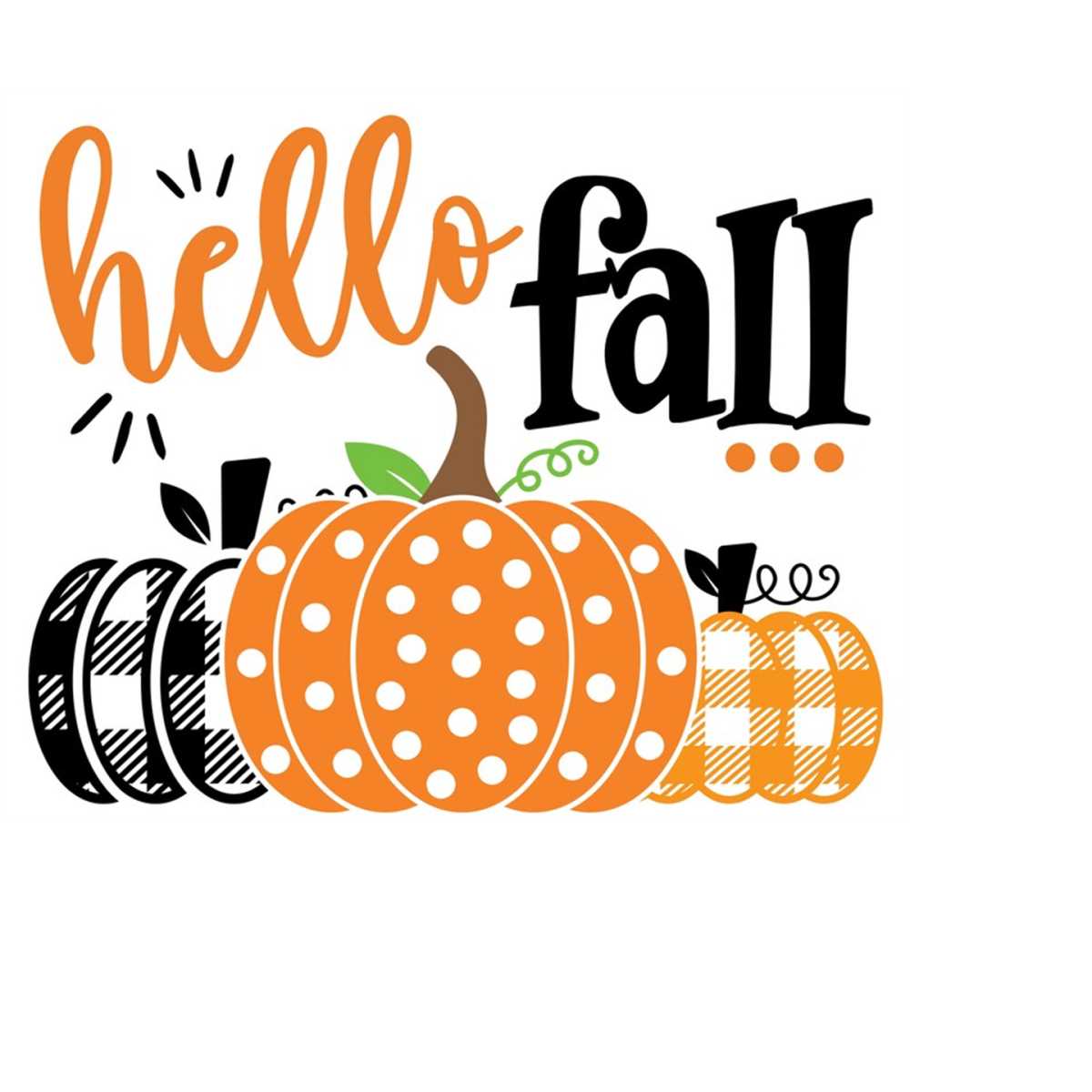 Hello Fall Rounds Png Hello Fall PNG instant download Pumpkin Plaid Polka Dots - Inspire Uplift