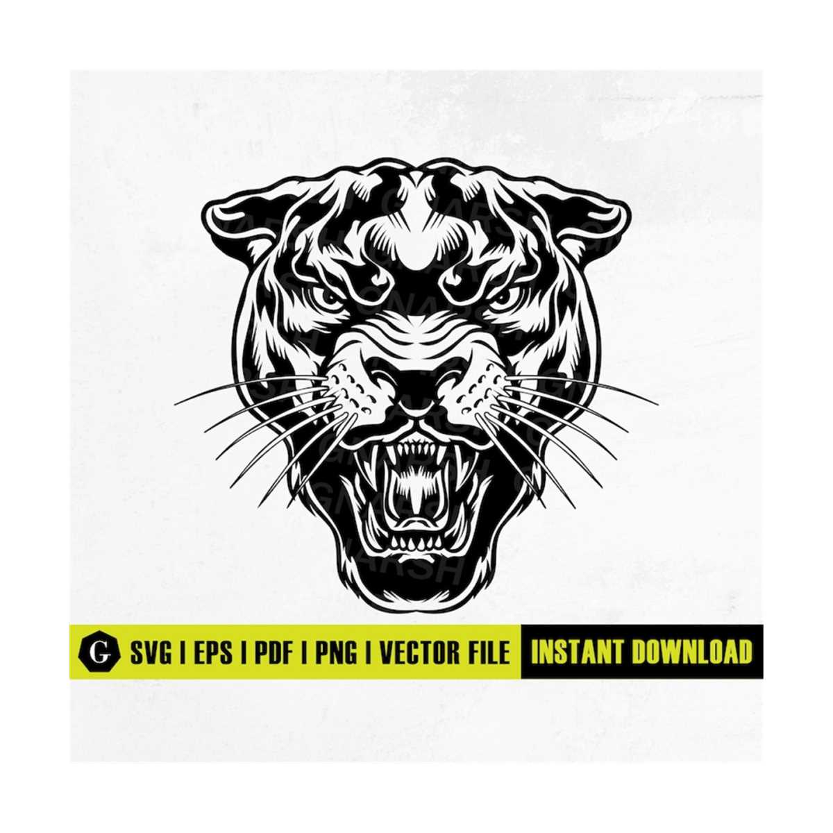 Panther Head Svg | Black Panther SVG | Panther Face Svg | Bi - Inspire