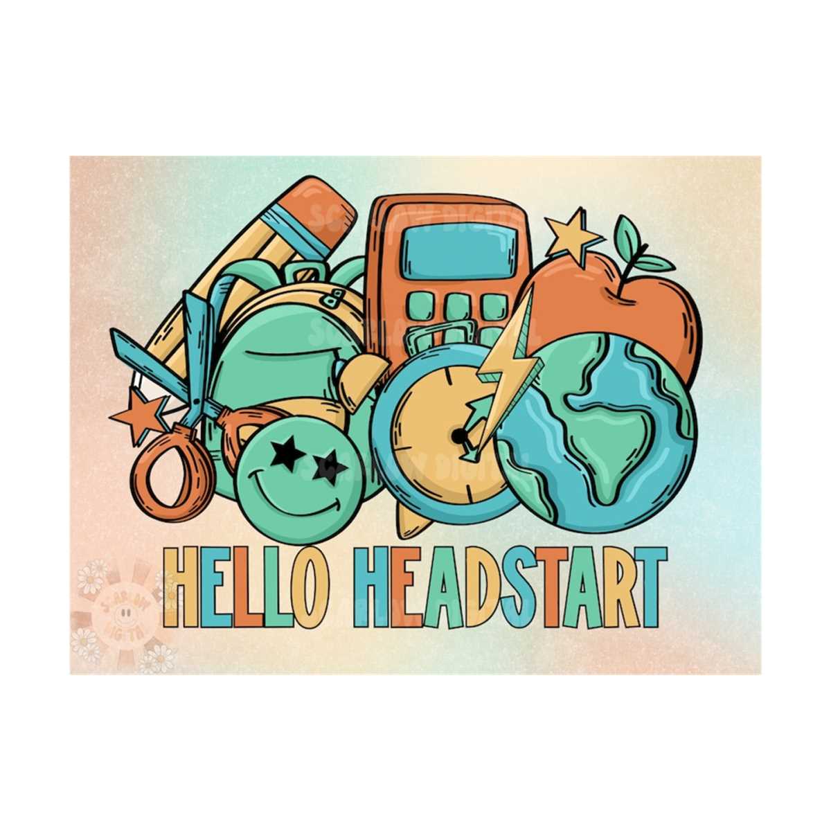 Hello Headstart PNG-Back to School Sublimation Digital Desig - Inspire ...
