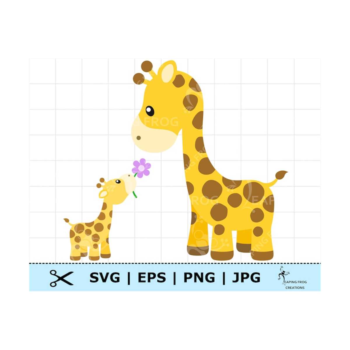 Mom and Baby Giraffe SVG. Cricut cut files, layered. Silhoue - Inspire ...