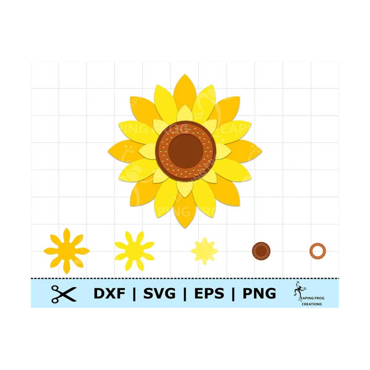 Sunflower SVG. PNG. Cricut cut files, layered files. Silhoue - Inspire