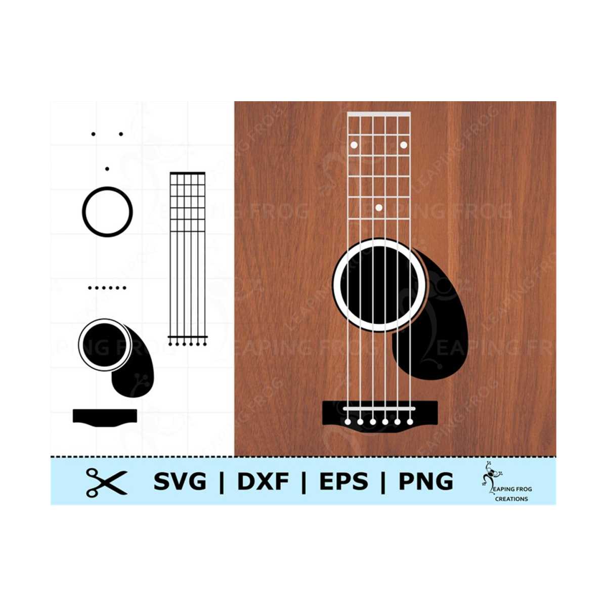 Guitar SVG. PNG. Cricut cut files, Silhouette files. Strings Inspire Uplift