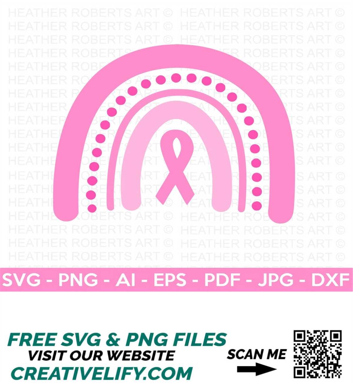 Breast Cancer Awareness Rainbow SVG, Cancer SVG, Breast Canc - Inspire