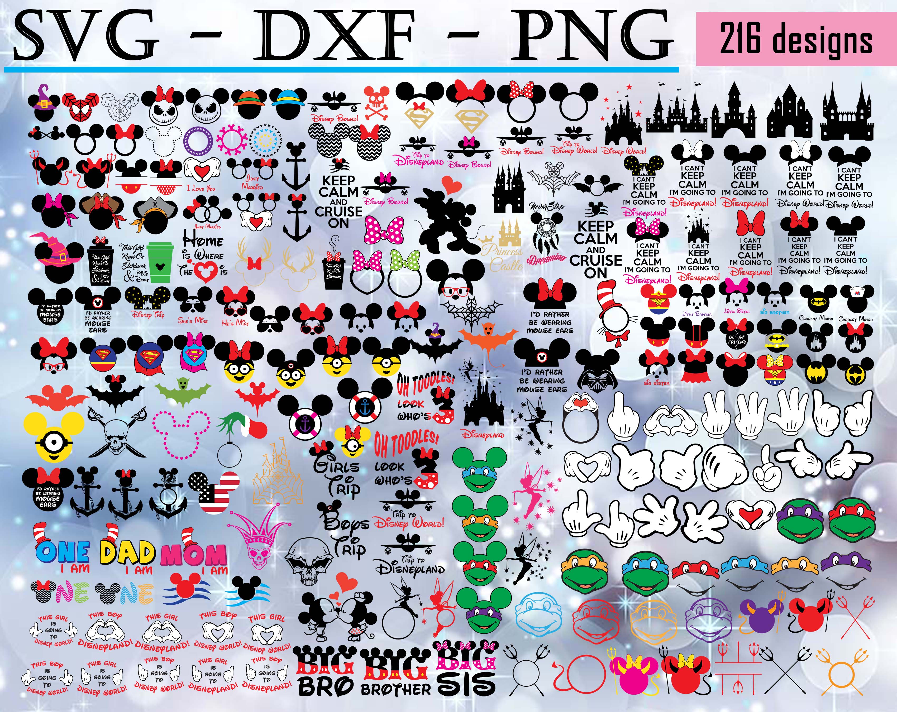 Mickey Mouse SVG, Mickey Mouse Bundle SVG, PNG, DXF, PDF, JP - Inspire