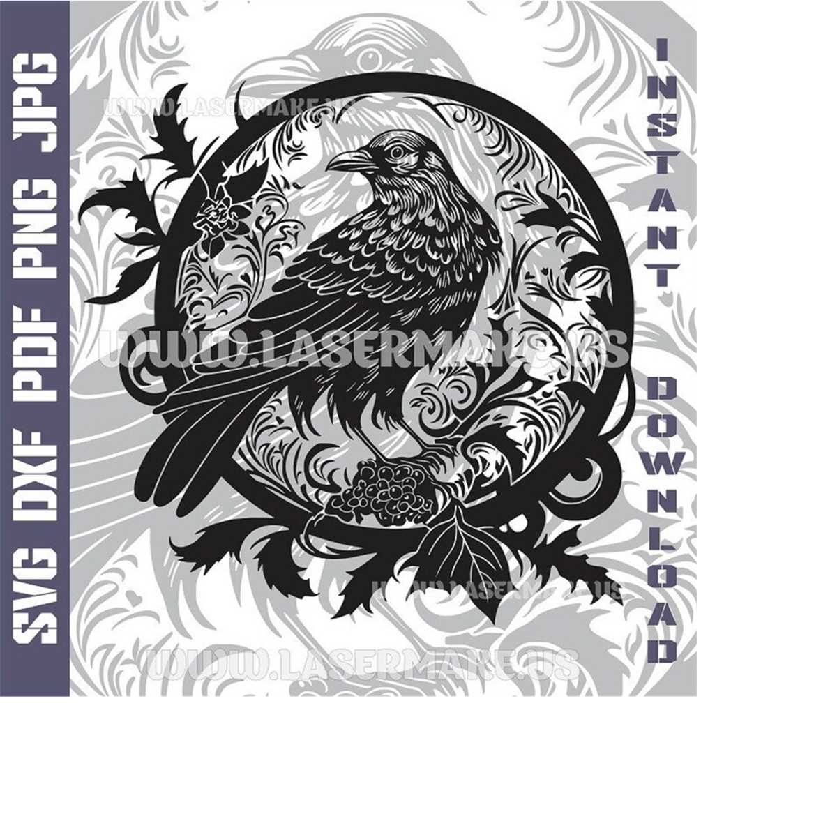 Crow SVG file | cut file for cricut | printable png| SVG dxf - Inspire ...