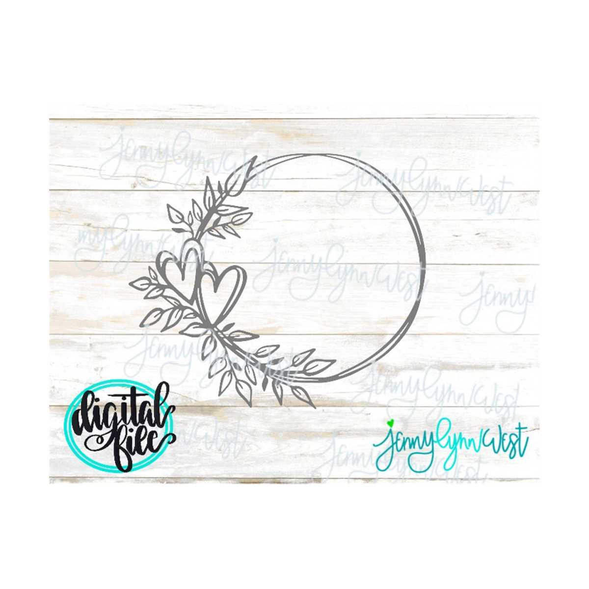 Heart Laurel Leaf Wreath SVG Laurel Heart SVG Digital File - Inspire Uplift